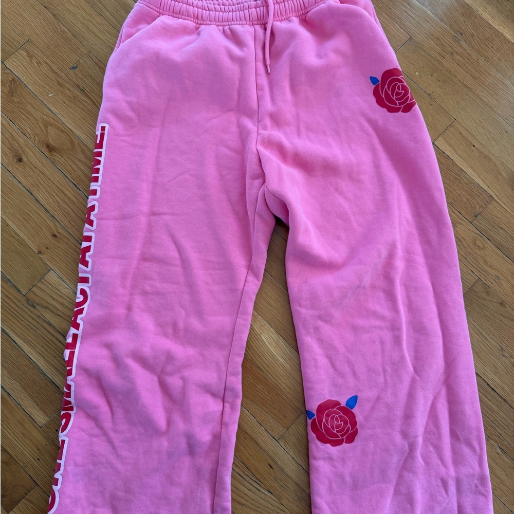 Pink Rose Graphic Sweatpants